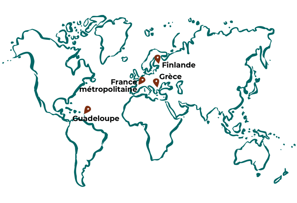 carte présence Valrea France Finlande et Grèce